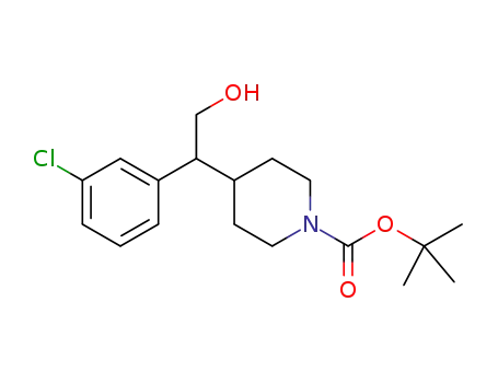 Molecular Structure of 1207438-77-4 (tert-butyl 4-[(1RS)-1-(3-chlorophenyl)-2-hydroxyethyl]piperidine-1-carboxylate)