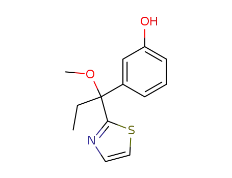 Molecular Structure of 129424-07-3 (1-(3-HYDROXYPHENYL)-1-METHOXY-1-(2-THIAZOLYL)-PROPANE)