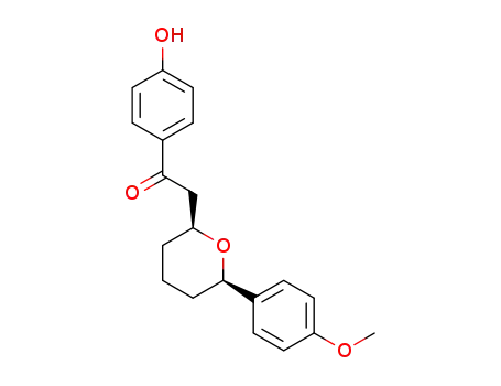 1-(4-hydroxyphenyl)-2-((2S,6R)-6-(4-methoxyphenyl)tetrahydro-2H-pyran-2-yl)ethanone