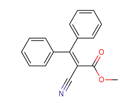 Molecular Structure of 14442-37-6 (2-Propenoic acid, 2-cyano-3,3-diphenyl-, methyl ester)