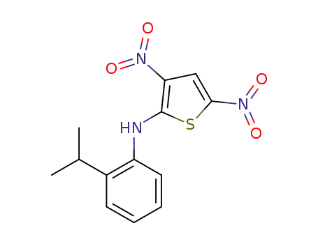 Molecular Structure of 1542913-20-1 (2-(2-isopropylphenylamino)-3,5-dinitrothiophene)