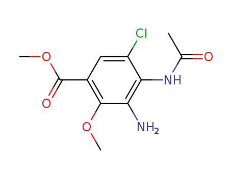 Molecular Structure of 126463-86-3 (methyl 4-acetylamino-3-amino-5-chloro-2-methoxybenzoate)