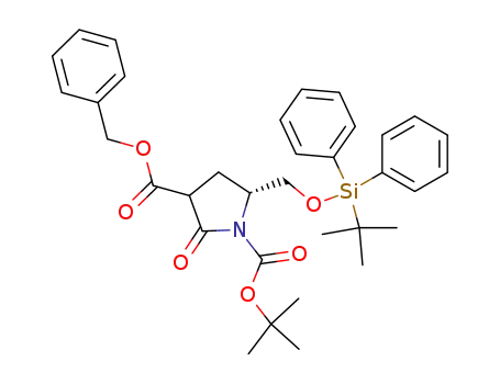 (5R)-5-(tert-butyldiphenylsilanyloxymethyl)-2-oxopyrrolidine-1,3-dicarboxylic acid 3-benzyl ester 1 tert-butyl ester