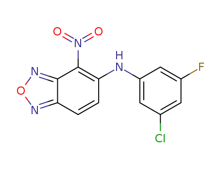Molecular Structure of 1422955-31-4 (2,1,3-Benzoxadiazol-5-aMine, N-(3-chloro-5-fluorophenyl)-4-nitro-)