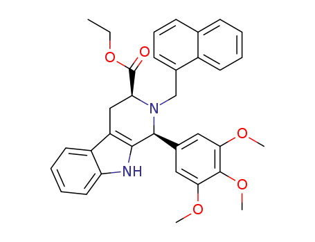 Molecular Structure of 1453863-99-4 ((1S,3S)-ethyl 2-(naphthalen-1-ylmethyl)-1-(3,4,5-trimethoxyphenyl)-1,2,3,4-tetrahydro-9H-pyrido[3,4-b]indole-3-carboxylate)