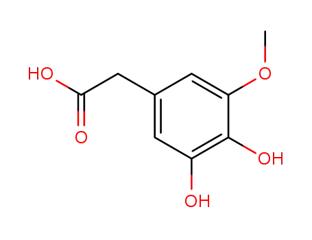 Molecular Structure of 2989-10-8 (2-(3,4-dihydroxy-5-methoxyphenyl)acetic acid)