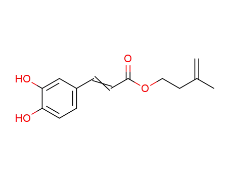 Molecular Structure of 120534-18-1 (2-Propenoic acid, 3-(3,4-dihydroxyphenyl)-, 3-methyl-3-butenyl ester)