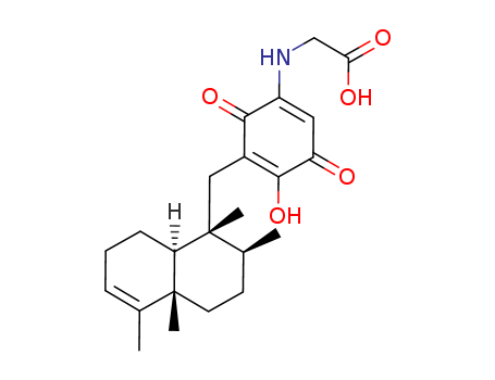 Molecular Structure of 157207-60-8 (Glycine,N-[4-hydroxy-5-[[(1R,2S,4aS,8aS)-1,2,3,4,4a,7,8,8a-octahydro-1,2,4a,5-tetramethyl-1-naphthalenyl]methyl]-3,6-dioxo-1,4-cyclohexadien-1-yl]-)