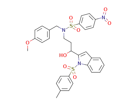 N-(3-hydroxy-3-(1-tosyl-1H-indol-2-yl)propyl)-N-(4-methoxybenzyl)-4-nitrobenzenesulfonamide