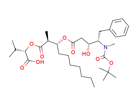(1R)-1-((1S)-2-{[(1S)-1-carboxy-2-methylpropyl]oxy}-1-methyl-2-oxoethyl)octyl 4-[(tert-butoxycarbonyl)(methyl)amino]-2,4,5-trideoxy-5-phenyl-L-erythro-pentonate
