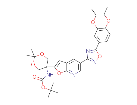 tert-butyl N-(5-{5-[5-(3,4-diethoxyphenyl)-1,2,4-oxadiazol-3-yl]furo[2,3-b]pyridin-2-yl}-2,2-dimethyl-1,3-dioxan-5-yl)carbamate