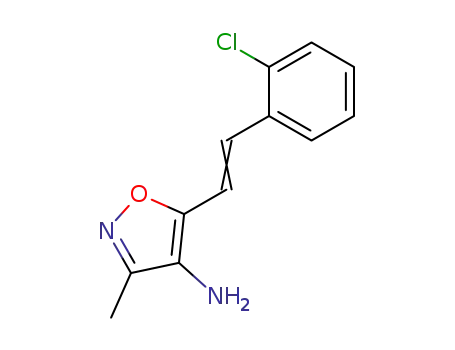 Molecular Structure of 53558-05-7 (4-Isoxazolamine, 5-[2-(2-chlorophenyl)ethenyl]-3-methyl-)