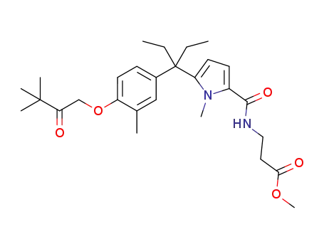 methyl-3-(5-(3-(4-(3,3-dimethyl-2-oxobutoxy)-3-methylphenyl)pentan-3-yl)-1-methylpyrrole-2-carboxamido)propanoate