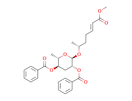 (2R,3R,5R,6S)-2-(((R,E)-7-methoxy-7-oxohept-5-en-2-yl)oxy)-6-methyltetrahydro-2H-pyran-3,5-diyl dibenzoate