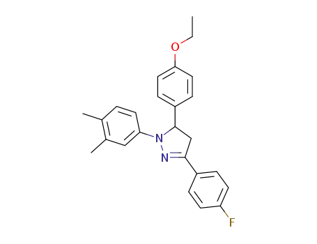 Molecular Structure of 1607062-45-2 (1-(3,4-dimethylphenyl)-3-(4-fluorophenyl)-5-(4-ethoxyphenyl)-2-pyrazoline)