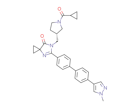 (R)-6-((1-(cyclopropanecarbonyl)pyrrolidin-3-yl)methyl)-5-(4'-(1-methyl-1H-pyrazol-4-yl)-[1,1'-biphenyl]-4-yl)-4,6-diazaspiro[2.4]hept-4-en-7-one