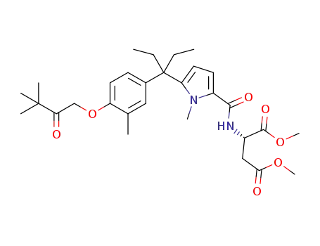 (S)-dimethyl-2-(5-(3-(4-(3,3-dimethyl-2-oxobutoxy)-3-methylphenyl)pentan-3-yl)-1-methylpyrrole-2-carboxamido)succinate
