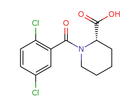 Molecular Structure of 1445984-87-1 ((S)-1-(2,5-dichlorobenzoyl)piperidine-2-carboxylic acid)