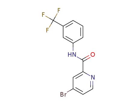 Molecular Structure of 1454657-40-9 (4-bromo-N-[3-(trifluoromethyl)phenyl]pyridine-2-carboxamide)
