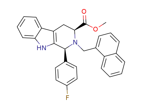 Molecular Structure of 1453863-98-3 ((1S,3S)-methyl 1-(4-fluorophenyl)-2-(naphthalen-1-ylmethyl)-1,2,3,4-tetrahydro-9H-pyrido[3,4-b]indole-3-carboxylate)