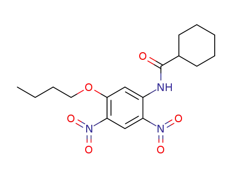 Molecular Structure of 1448876-42-3 (1-(cyclohexanecarboxamido)-5-butoxy-2,4-dinitrobenzene)