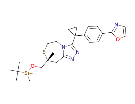 (8R)-8-({[tert-butyl(dimethyl)silyl]oxy}methyl)-8-methyl-3-{1-[4-(1,3-oxazol-2-yl)phenyl]cyclopropyl}-5,6,8,9-tetrahydro[1,2,4]triazolo[4,3-d][1,4]thiazepine