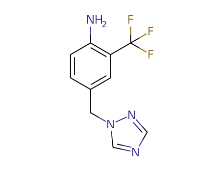 Molecular Structure of 1558046-39-1 (4-((1H-1,2,4-triazol-1-yl)methyl)-2-(trifluoromethyl)aniline)
