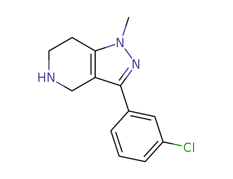 Molecular Structure of 87629-15-0 (1H-Pyrazolo[4,3-c]pyridine,
3-(3-chlorophenyl)-4,5,6,7-tetrahydro-1-methyl-)