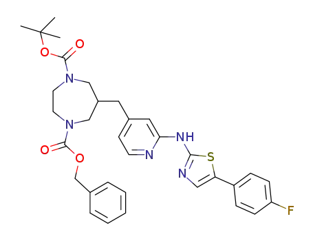 {2-[5-(4-fluorophenyl)thiazol-2-ylamino]pyridin-4-ylmethyl}[1,4]diazepane-1,4-icarboxylic acid 1-benzyl ester 4-tertbutyl ester