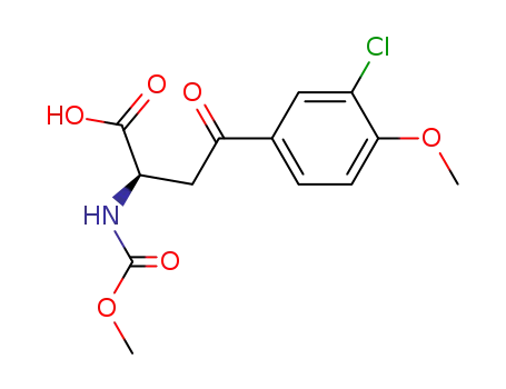 Molecular Structure of 110936-02-2 ((2R)-2-<(methoxycarbonyl)amino>-4-oxo-4-(3-chloro-4-methoxyphenyl)butanoic acid)