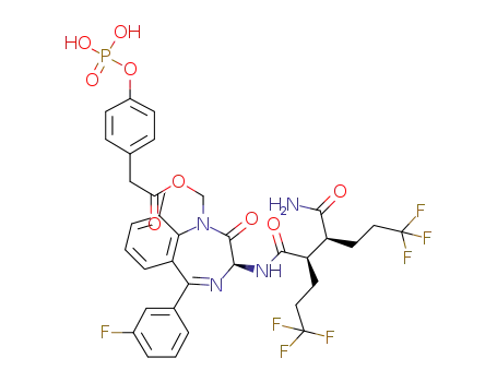 ((3S)-3-(((2R,3S)-3-carbamoyl-6,6,6-trifluoro-2-(3,3,3-trifluoropropyl)hexanoyl)amino)-5-(3-fluorophenyl)-9-methyl-2-oxo-2,3-dihydro-1H-1,4-benzodiazepin-1-yl)methyl (4-(phosphonooxy)phenyl)acetate