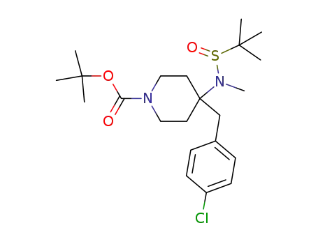 4-(4-chlorobenzyl)-4-[methyl(2-methylpropane-2-sulfinyl)amino]piperidine-1-carboxylic acid tert-butyl ester