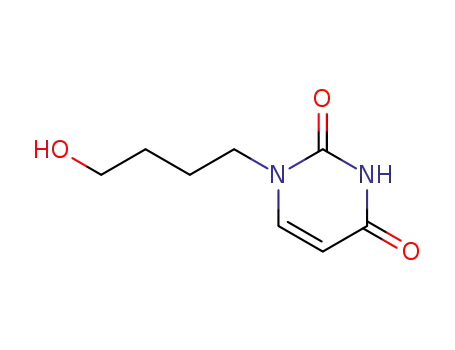 Molecular Structure of 3482-41-5 (2,4(1H,3H)-Pyrimidinedione, 1-(4-hydroxybutyl)-)