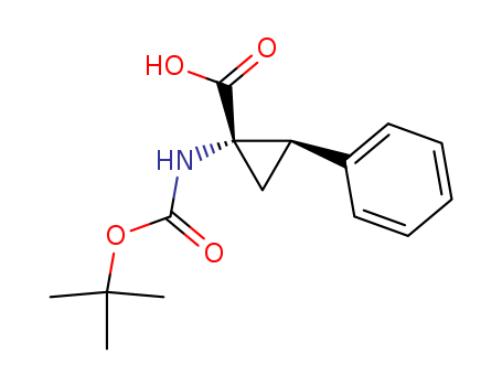 Cyclopropanecarboxylic acid,
1-[[(1,1-dimethylethoxy)carbonyl]amino]-2-phenyl-, trans-