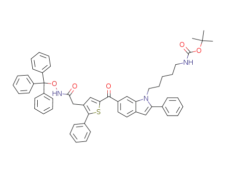 Carbamic acid,
[5-[6-[[4-[2-oxo-2-[(triphenylmethoxy)amino]ethyl]-5-phenyl-2-thienyl]carb
onyl]-2-phenyl-1H-indol-1-yl]pentyl]-, 1,1-dimethylethyl ester