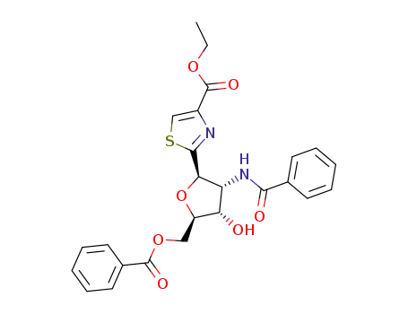 ethyl 2-(2-benzamido-5-O-benzoyl-2-deoxy-β-D-ribofuranosyl)thiazole-4-carboxylate