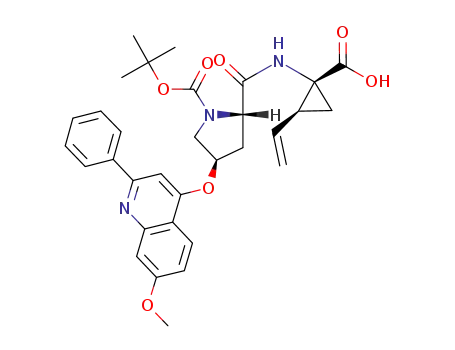 1-[[[(2S,4R)-1-[(1,1-dimethylethoxy)carbonyl]-4-[(7-methoxy-2-phenyl-4-quinolinyl)oxy]-2-pyrrolidinyl]carbonyl]amino]-2-ethenyl-(1R,2S)-cyclopropanecarboxylic acid