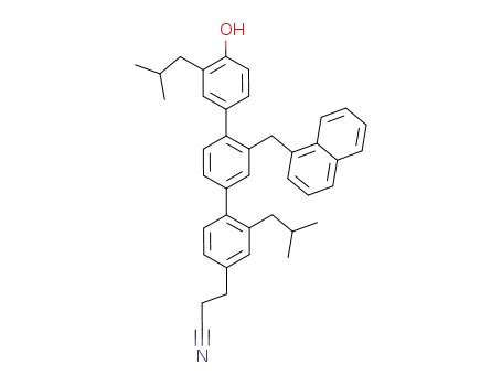 3-(4-hydroxy-3,2''-diisobutyl-2'-naphthalen-1-ylmethyl-[1,1':4',1'']-terphenyl-4''-yl)propionitrile