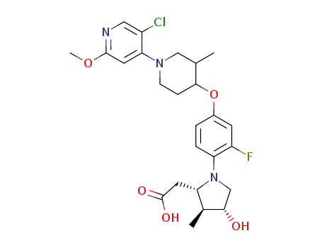 2-((2S,3S,4R)-1-(4-(((3,4-trans)-1-(5-chloro-2-methoxypyridin-4-yl)-3-methylpiperidin-4-yl)oxy)-2-fluorophenyl)-4-hydroxy-3-methylpyrrolidin-2-yl)acetic acid