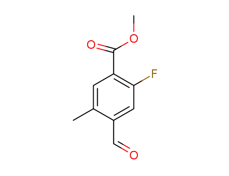 Molecular Structure of 1621165-17-0 (methyl 2-fluoro-4-formyl-5-methyl benzoate)