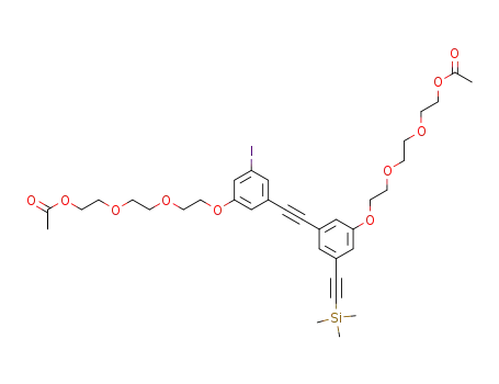 acetic acid 2-(2-{2-[3-(3-{2-[2-(2-acetoxy-ethoxy)-ethoxy]-ethoxy}-5-iodo-phenylethynyl)-5-trimethylsilanylethynyl-phenoxy]-ethoxy}-ethoxy)-ethyl ester