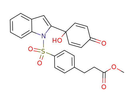 methyl 3-(4-((2-(1-hydroxy-4-oxocyclohexa-2,5-dien-1-yl)-1H-indol-1-yl)sulfonyl)phenyl) propanoate