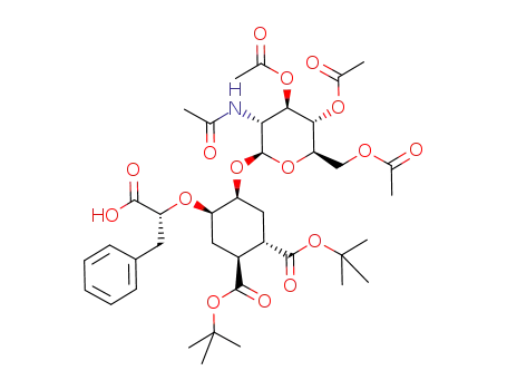 (1S,2S,4R,5S)-4-((R)-1-carboxy-2-phenyl-ethoxy)-5-(2-acetamido-3,4,6-O-triacetyl-2-deoxy-β-D-glucopyranosyl)-cyclohexane-1,2-dicarboxylic acid di-tert-butyl ester