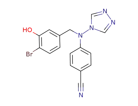 Molecular Structure of 870779-67-2 (4-[(4-bromo-3-hydroxybenzyl)(4-cyanophenyl)amino]-4H-[1,2,4]triazole)