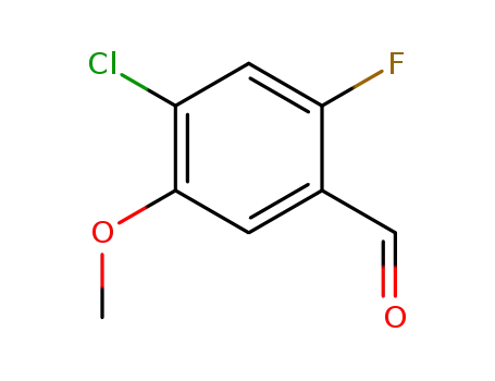 Molecular Structure of 177034-24-1 (4-CHLORO-2-FLUORO-5-METHOXY BENZALDEHYDE)