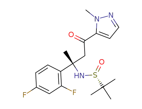 (R)-N-((S)-2-(2,4-difluorophenyl)-4-(1-methyl-1H-pyrazol-5-yl)-4-oxobutan-2-yl)-2-methylpropane-2-sulfinamide