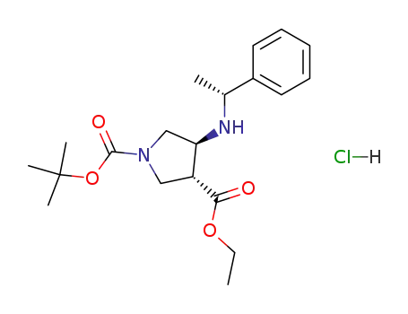1,3-Pyrrolidinedicarboxylic acid, 4-[[(1R)-1-phenylethyl]aMino]-, 1-(1,1-diMethylethyl) 3-ethyl ester, hydrochloride (1:1), (3R,4S)-
