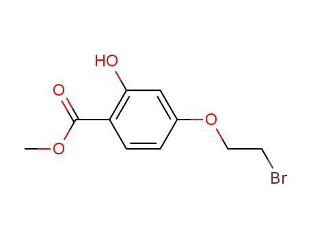 Molecular Structure of 848825-45-6 (Benzoic acid, 4-(2-bromoethoxy)-2-hydroxy-, methyl ester)