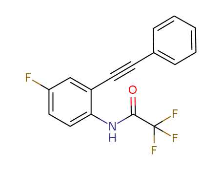 Molecular Structure of 1233533-85-1 (N-(4-fluoro-2-(phenylethynyl)phenyl)-2,2,2-trifluoroacetamide)