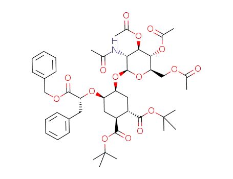 (1S,2S,4R,5S)-4-((R)-1-benzyloxycarbonyl-2-phenyl-ethoxy)-5-(2-acetamido-3,4,6-O-triacetyl-2-deoxy-β-D-glucopyranosyl)-cyclohexane-1,2-dicarboxylic acid di-tert-butyl ester